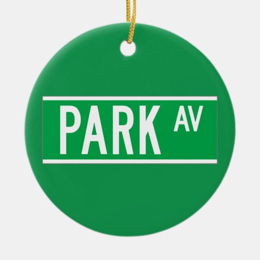 Park Handels, New- YorkStraßenschild Keramikornament (Vorne)