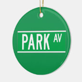 Park Handels, New- YorkStraßenschild Keramikornament (Links)
