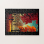 Park im Herbst goldfarbene orange Blätter Puzzle (Horizontal)