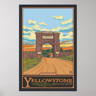 Park Intrance - Yellowstone Park Poster