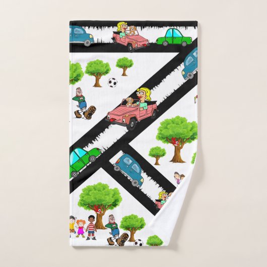 Park Kids Hunde Bäume Autos Badezimmer Handtuch Se Badhandtuch Set (Handtuch)