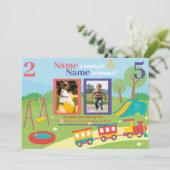 Park Kindergeburtstag Girls Boys Jegliches Alters Einladung (Stehend Vorderseite)