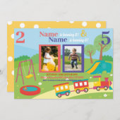 Park Kindergeburtstag Girls Boys Jegliches Alters Einladung (Vorne/Hinten)