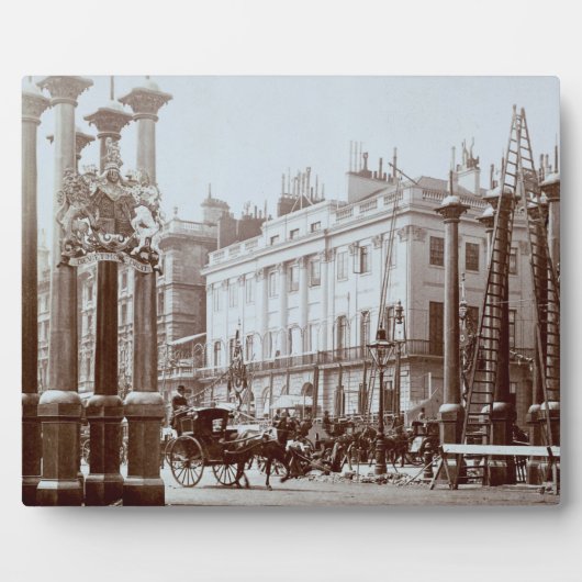 Park Lane wird für Queen Victorias Dia dekoriert Fotoplatte (Vorderseite)