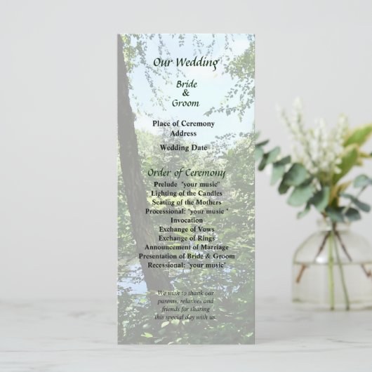 Park mit Brücke in der Ferne Hochzeitsprogramm Programm (Stehend Vorderseite)