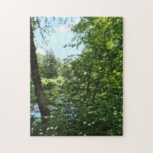 Park mit Brücke in Entfernung Puzzle