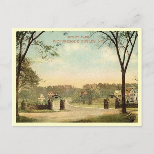 Park, Nutley, New Jersey Vintag Postkarte (Vorderseite)