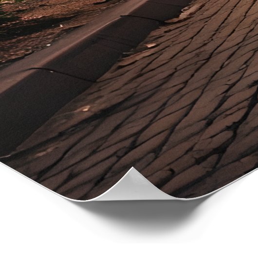 Park Path by Lamplight - Serene Abend Poster (Ecke)