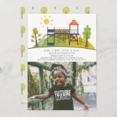 Park Playground Foto Kindergeburtstag Einladung (Vorne/Hinten)