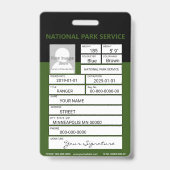 Park Ranger Abzeichen Ausweis (Back)