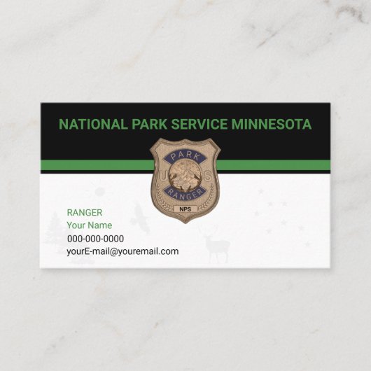 Park Ranger Business Card Visitenkarte (Vorderseite)