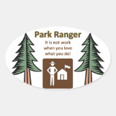 Park Ranger Ovaler Aufkleber (Vorderseite)