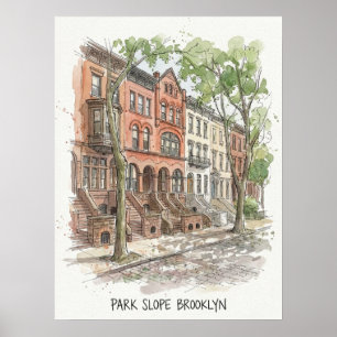 Park Slope Brooklyn New York Poster