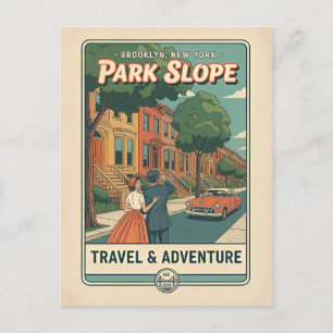Park Slope Brooklyn NY Retro 1950er Jahre Reise Postkarte