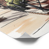 Park Slope Nachmittags-Braunstein-Aquarell Poster (Ecke)