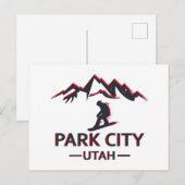 Park Stadt Utah Snowboarden Feiertagspostkarte (Vorne/Hinten)