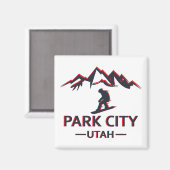Park Stadt Utah Snowboarden Magnet (Vorderseite/Rückseite)