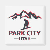 Park Stadt Utah Snowboarden Magnet (Vorne)