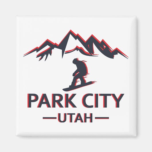 Park Stadt Utah Snowboarden Magnet (Vorne)