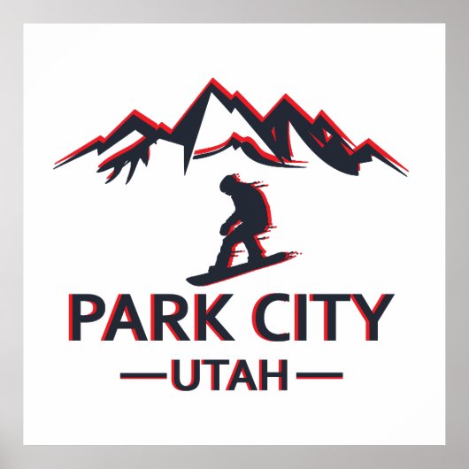 Park Stadt Utah Snowboarden Poster (Vorne)