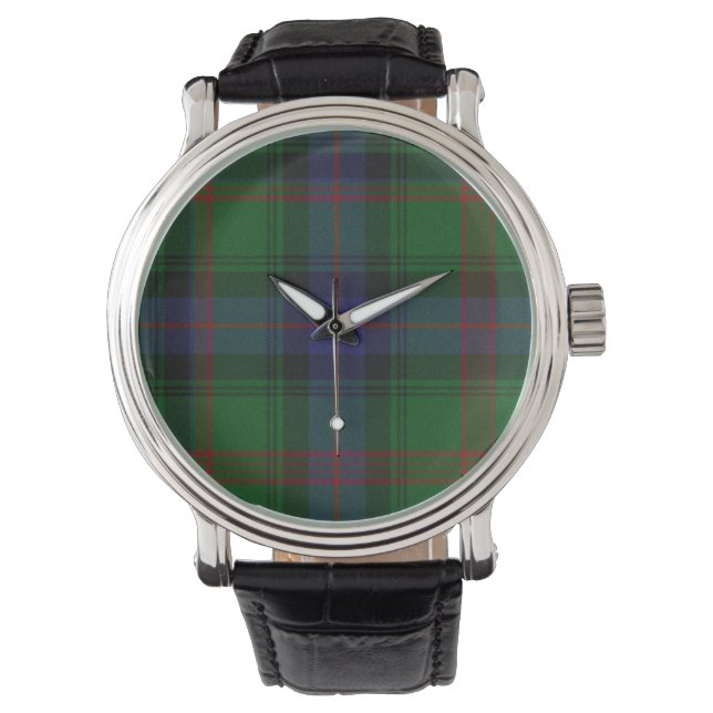 Park tartan grün kariert armbanduhr (Vorderseite)