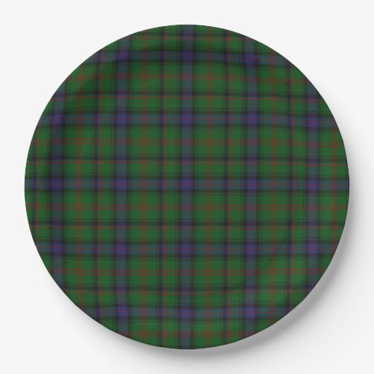 Park tartan grün kariert pappteller (Vorderseite)