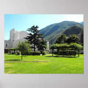Park und Berg in Bozen (Italien) Poster