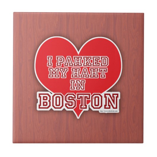 Park Your Heart in Boston Fun Accent Motto Fliese (Vorderseite)