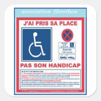 Parkaufkleber2 Quadratischer Aufkleber