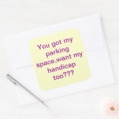 Parkaufkleber Quadratischer Aufkleber (Umschlag)