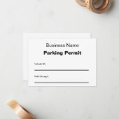 Parkausweis Karte mit Firmenname (Vorderseite/Rückseite Beispiel)