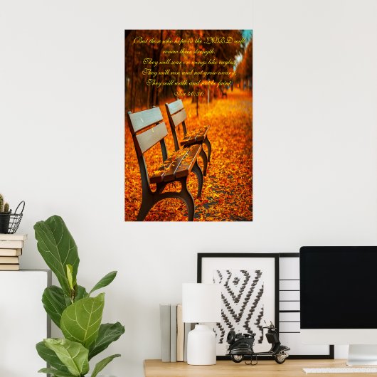 Parkbänke aus Holz hoffen im LORD Poster (Heimbüro)