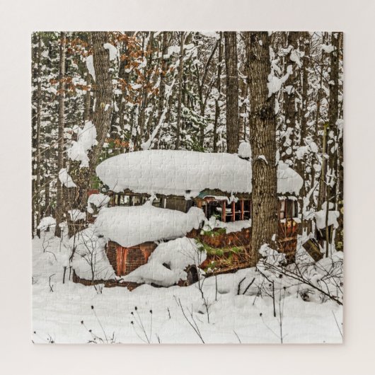 Parked School Bus - 676 Stück Puzzle (Vertikal)