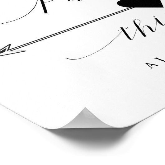 Parken Auf diese Weise Elegantes Skriptrichtzeiche Poster (Ecke)