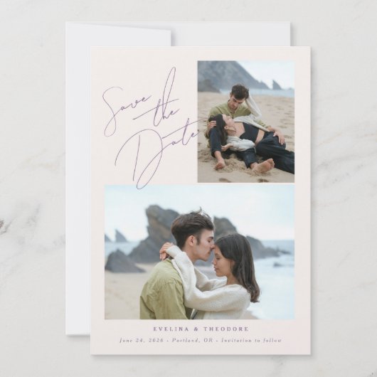 Parker 2 Foto Wedding Save the Date (Vorderseite)