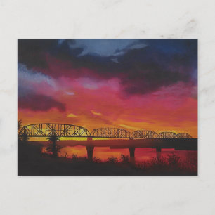 Parker Arizona Bahnbrücke Sunset Postkarte