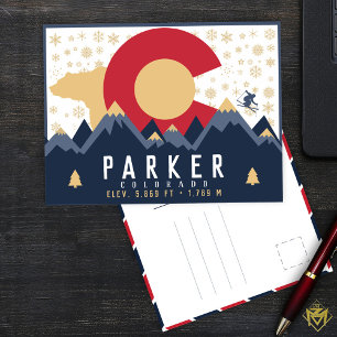 Parker Colorado Berg Skigebiet Vintag Postkarte