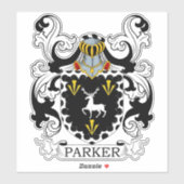 Parker Familienwappen Aufkleber (Blatt)