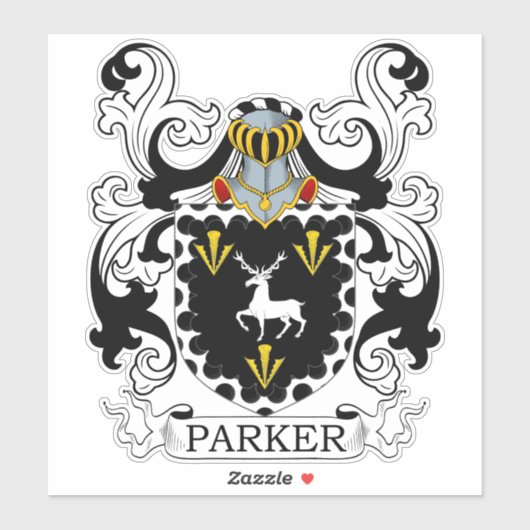 Parker Familienwappen Aufkleber (Blatt)