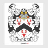 Parker Familienwappen Aufkleber (Blatt)