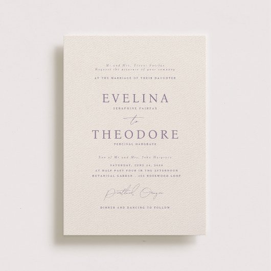 Parker feierliche Hochzeit Einladung