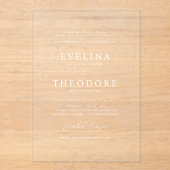 Parker feierliches Portrait Akryllische Hochzeit E Acryleinladungen (Vorderseite)