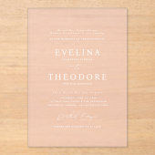 Parker Formal Beige Tinted Wedding Einladung (Vorderseite)