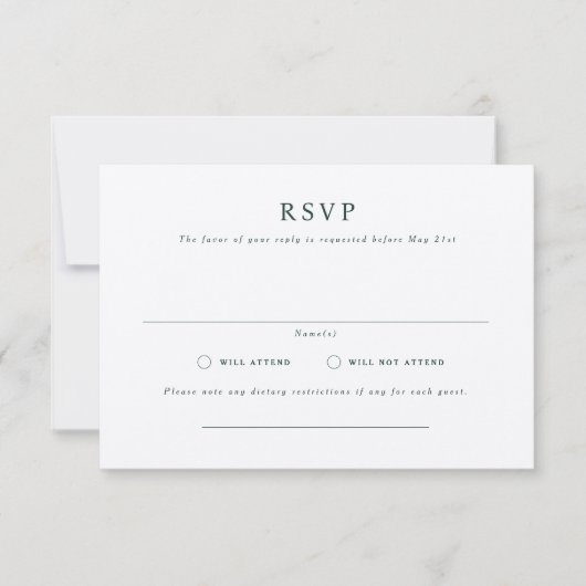 Parker Formal Landscape Wedding RSVP Card Einladung (Vorderseite)