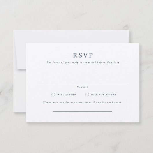 Parker Formal Landscape Wedding RSVP Card Einladung (Vorderseite)