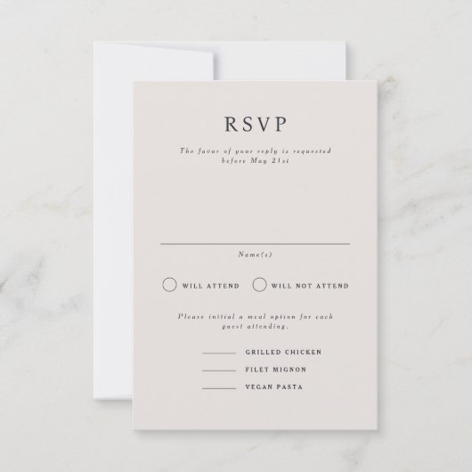 Parker Formal Portrait Wedding RSVP Card Einladung (Vorderseite)