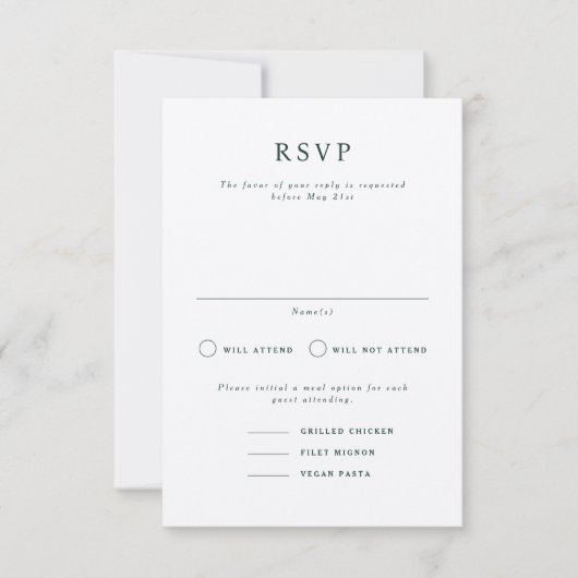Parker Formal Portrait Wedding RSVP Card Einladung (Vorderseite)
