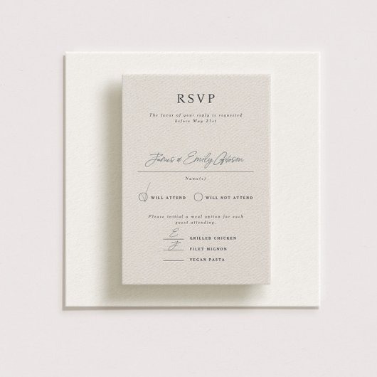 Parker Formal Portrait Wedding RSVP Card Einladung