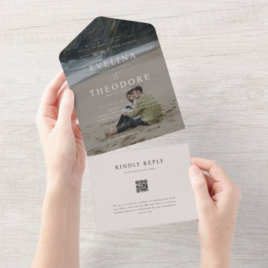 Parker Foto Siegel und Senden Hochzeit Einladung (Abreißen)