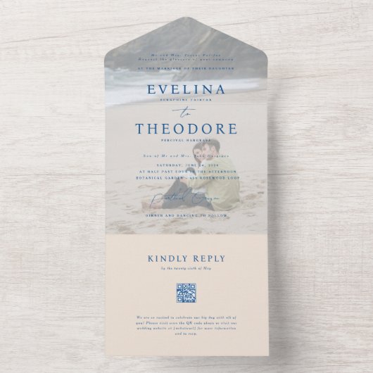 Parker Foto Siegel und Senden Hochzeit Einladung (Innen Boden)